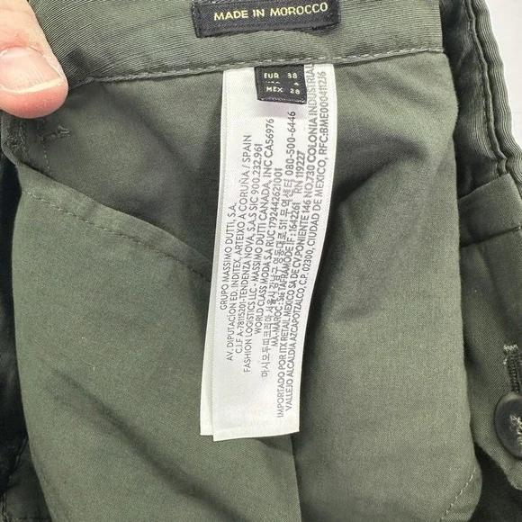 Massimo Dutti Olive Green Wide Leg Trousers High Rise Size 6 5010/558/500 NWT - Picture 6 of 9